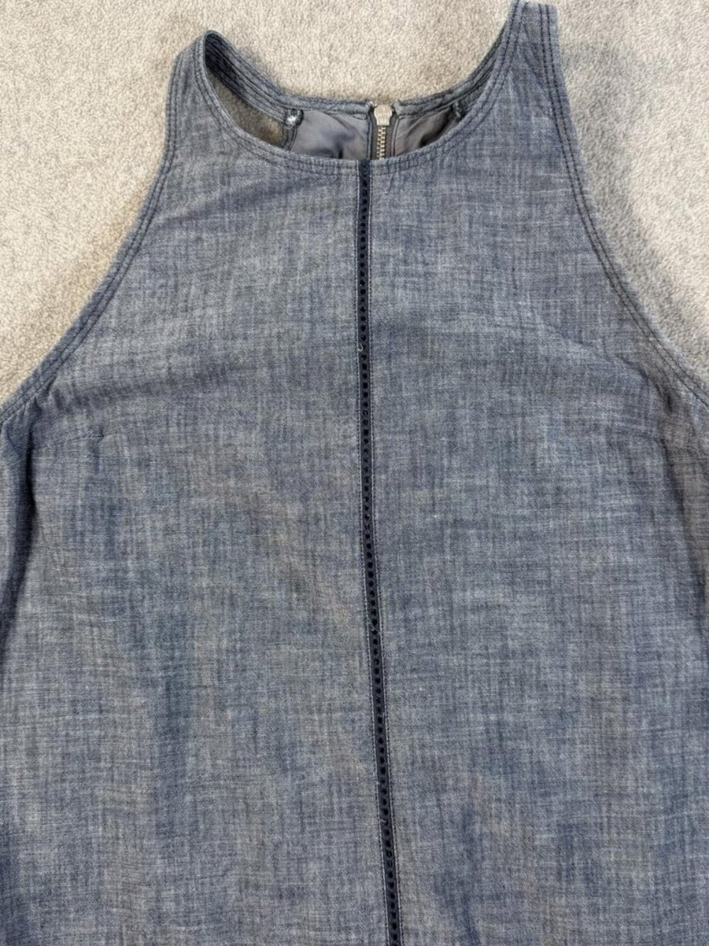 Chambray Halter A-Line Shift Dress